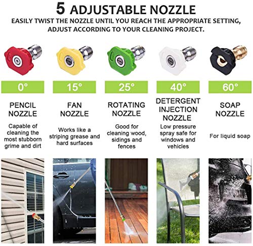 Homdox 2950 PSI Electric Pressure Washer 2.0 GPM High Pressure Washer 1800W Electric Power Washer Cleaner with Hose Reel 5 Nozzles