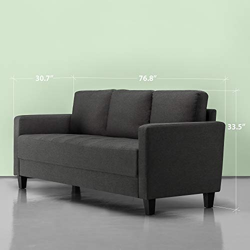 ZINUS Sunny Sofa Couch / Easy, Tool-Free Assembly, Steel Grey