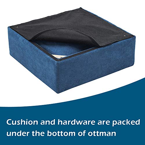 VINGLI Convertible Sectional Sofa Small 3-Seater Sectional Couch L-Shape Upholstered Sectional Sofa Couch with Reversible Chaise for Small Space (Blue)