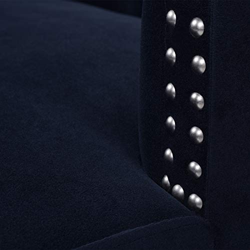 Jennifer Taylor Home Celine Settee, Dark Navy Blue