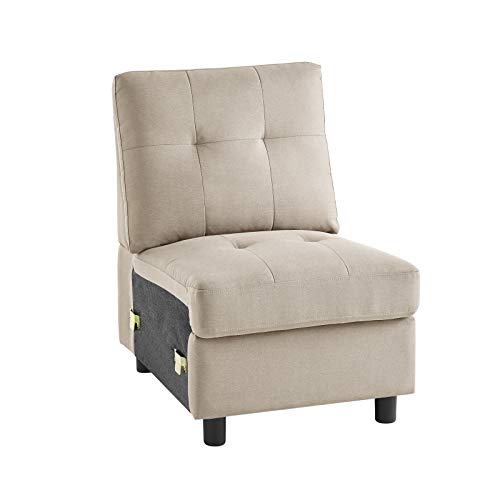 DAZONE Modern Armless Accent Chair/Single Seat Reception Sectional Sofa, 30