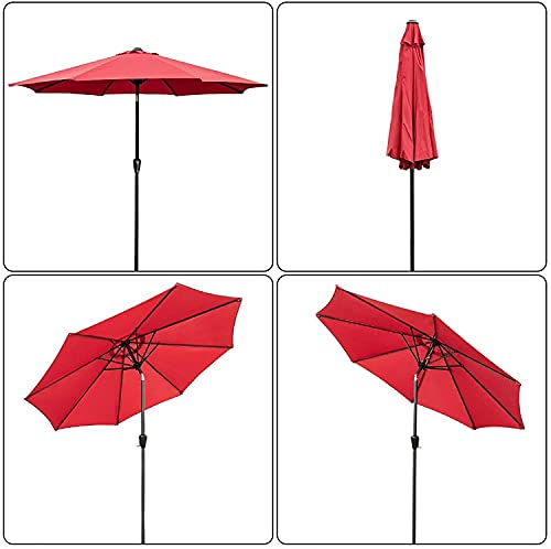 ンリアンに聞-花ラック Outside Umbrella for Patio Patio Umbrella Outdoor Beach Camping Fishing Umbrella Fold Anti UV Sunshade Umbrella Waterproof(Color:Red)