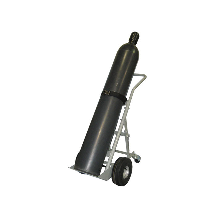 Justrite Single Cylinder Hand Truck, 10.5 Inch Pneumatic Wheels, Rear Casters