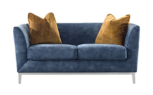 Acanva Luxury Mid-Century Modern Velvet Living Room Sofa, Loveseat, Navy Blue