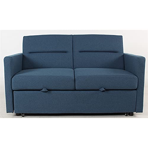 Kingway Furniture Bhrampton Microfiber Sleeper Sofa in Blue