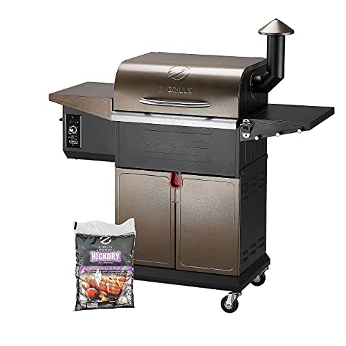 Z GRILLS ZPG-600D 2021 New Model Wood Pellet Grill & Smoker with 1 pack Premium BBQ Hickory Wood Pellets 20 LB Per Bag