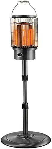 HCCHZR Patio Heater Indoor Outdoor Freestanding Infrared Electric Heater 2000W Adjustable Height Waterproof Tip Over Protection for Backyard, Garden, Gazebo (Color : Black)