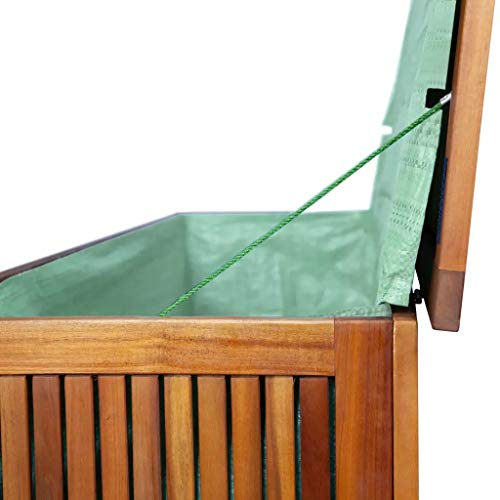 ZAMAX Rustic Style Solid Wood Garden Storage Box with Water-Resistant Lining for Indoor and Outdoor, Hardwearing Wooden Storage Chest Cabinet for Household and Gardening Tools (59