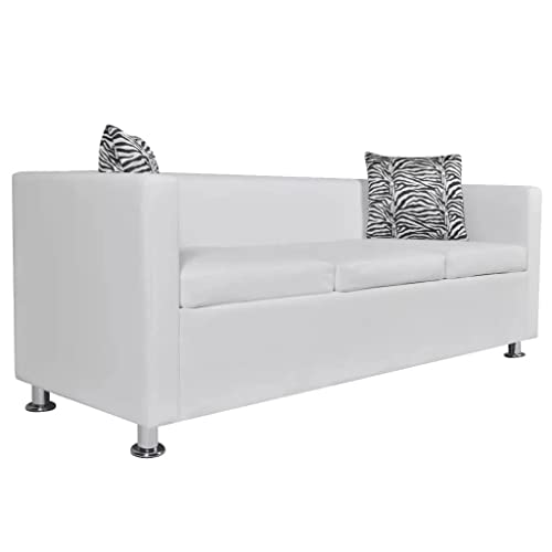 vidaXL vidaXL Sofa 3-Seater Artificial Leather White