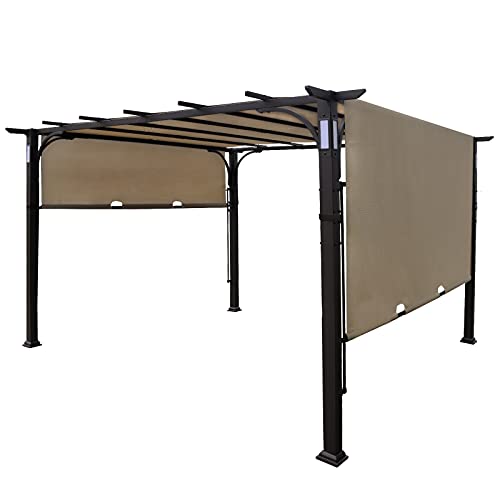 Warmally 10'x10' Pergola Patio Gazebo Kits Canopy Garden Outdoor Teslin Ventilation and Airflow UV Resistant Backyard Heavy Duty