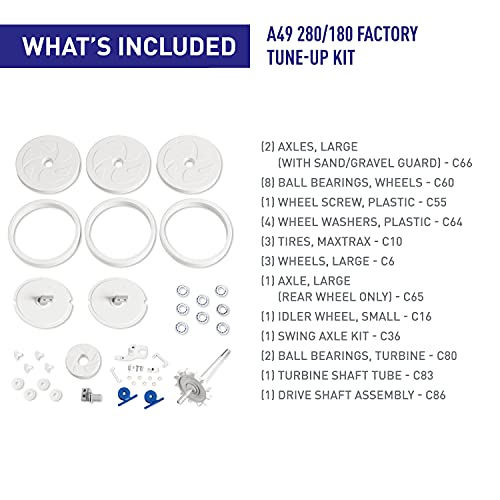 Polaris A49 180/280 Parts Tune Up Kit Compatible with Models 280, TR28P, 180 Pressure-Side Pool Cleaner, White