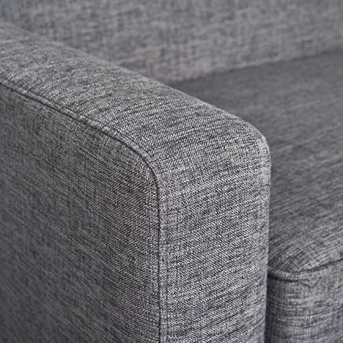 Christopher Knight Home Sawyer Mid-Century Modern Fabric 3-Seater Sofa, Grey / Natural