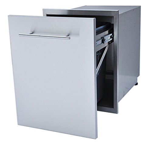 SUNSTONE DE-TRD18 Designer Series Raised Style Single Bin Trash Drawer, 18