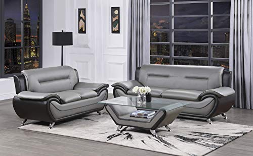 Lexicon Muncie Living Room Loveseat, Gray/Black
