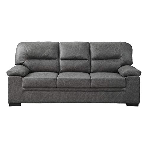 Lexicon Michigan Microfiber Sofa in Dark Gray