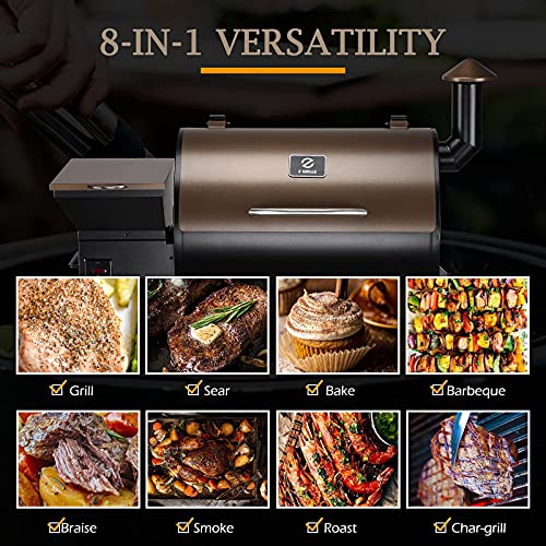 Z GRILLS Pellet Grill (ZPG-700D-Bonus#2)-Grill Cover, Stainless steal Tool sets, Grill Brush,ZGRILLS Aprons,Bucket Liners