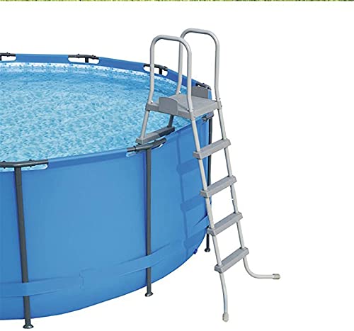 ZRB Portable Ground Swimming Pool, Swimming Pool Ladder/Deluxe Pool Ladder-Non-Slip Steps,Steel Structure,Suitable for Pools Up to 132cm High