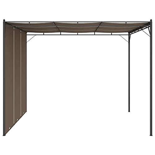 vidaXL Garden Gazebo with Side Curtain 13.1'x9.8'x7.4' Taupe