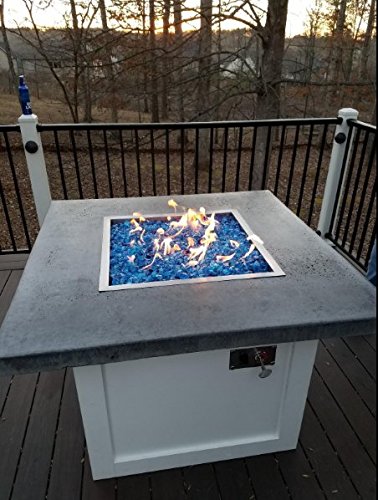 onlyfire Stainless Steel Square Fire Pit Burner with Pan, 36-inch