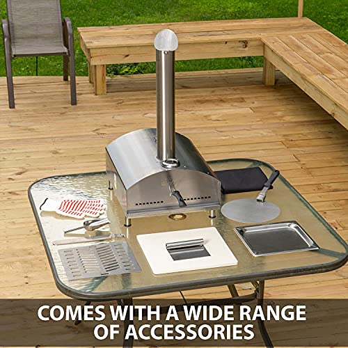Deco Chef Outdoor Pizza Oven with 2-in-1 Pizza and Grill Oven Functionality, 13