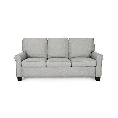 Christopher Knight Home Bridget 3-Seater Sofa, Traditional, Grey, Gray + Dark Brown