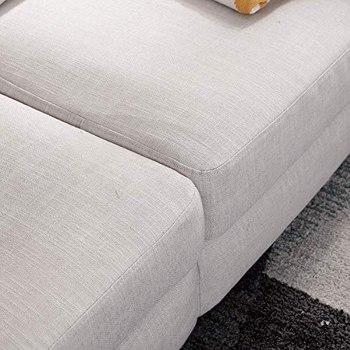 Top Space Loveseat Couch Upholstered Modern 2-Seat Sofa Simple Style Arm Chair Linen Fabric Furniture Living Room(Beige)