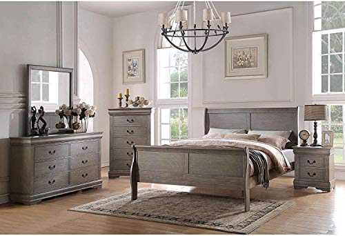 5 Drawers Chest, Harper&Bright Designs Solid Wood Storage Chest with Luxurious Handles for Bedroom, Hallway, Entryway, Closet, Nurseries. (Antique Gray)