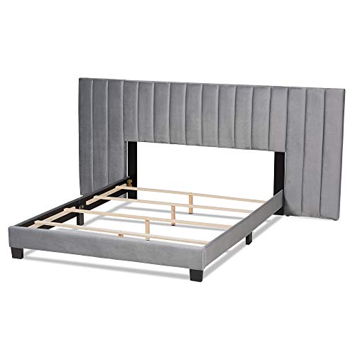 Baxton Studio Beds (Box Spring Required), Queen, Grey/Black