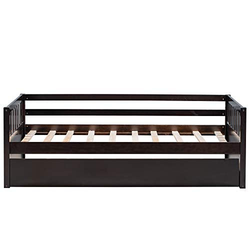 Harper & Bright Designs Daybed Twin Daybed with Storage Solid Wood daybed Frame for Bedroom Living Room Furniture ,No Box Spring Needed ,Espresso