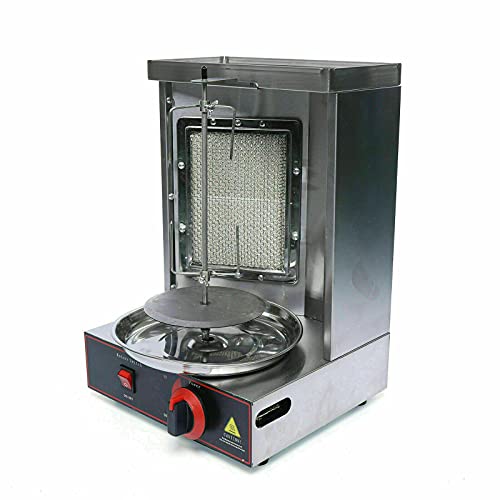 Commercial Gas Shawarma Machine Vertical LPG Kebab Machine BBQ Rotisserie Oven Smokeless 110V (1 Burner)