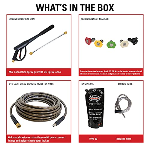 SIMPSON Cleaning ALH3228-S Cleaning ALH3228 3400 PSI at 2.5 GPM Gas Powered by HONDA GX200 Pressure Washer, Red