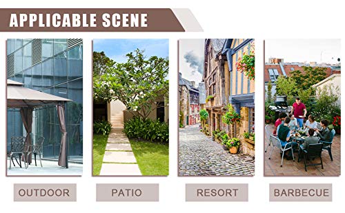 10' X 10' Gazebo Canopy Tent with Sidewall and Fabric,Patio Outdoor Tent Large BBQ Patio Grill Gazebo Party Tent,Waterproof Commercial Wedding Tent for Garden Backyard Lawns,Brown