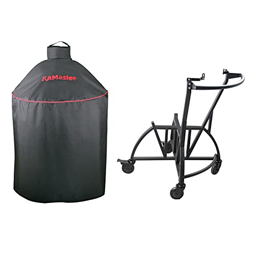 KAMaster Newly Grill Nest Rolling Cart with Grill Cover for Large Big Green Egg