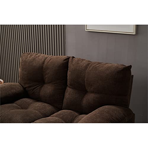 Kingway Furniture Plaencia Linen Living Room Loveseat in Brown