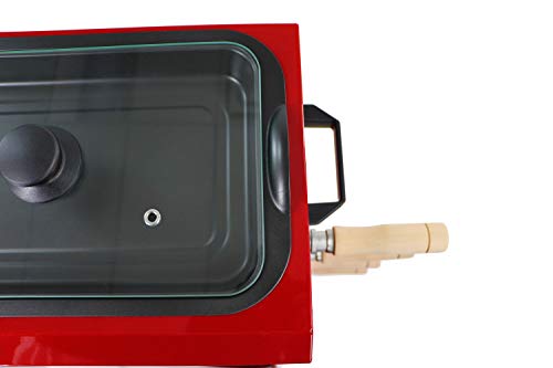 Brazilian Flame BG-05LXK-RED Red Brazilian Gas Rotisserie Grill with 5 Skewers and Upper Tray