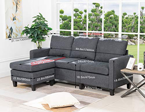 FDW Sofa Sectional Sofa for Living Room Futon Sofa Modern Sofa Couches and Sofas Furniture Set Sofa Set Fabric Sofa Corner Sofa Upholstered Contemp