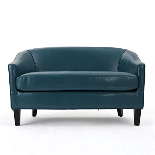 Christopher Knight Home Justine Leather Loveseat, Teal