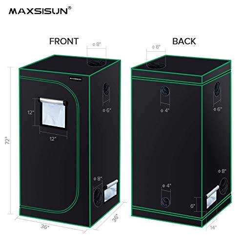 MAXSISUN Dimmable MF1500 LED Grow Light Plus 3x3 Grow Tent. Using Samsung LM301B LEDs (IR Included) & Sosen Driver & 15mm-Thick Heat Sink, Sun-Like Full Spectrum for Indoor Plants Veg & Bloom