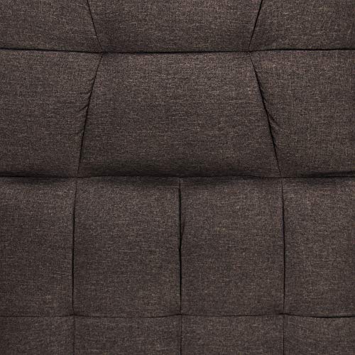 Best Choice Products Linen Upholstered Tufted Convertible Splitback Sleeper Futon w/Pillows, Brown