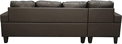 STARTOGOO Faux Modern Leather Sectional Sofa Set for Living Room, L Shape Couch w/Reversible Chaise, 2 Cup Holders, Throw Pillows and Left or Right Hand, 4 Seat (Black PU)