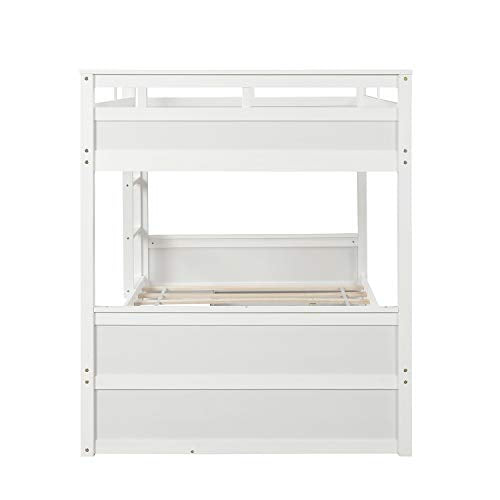 Harper & Bright Designs Twin-Over-Twin Bunk Bed, Solid Wood Twin Bunk Bed Frames with Two Drawers and Two Storage, Guardrail for Kids, Teens, Adults