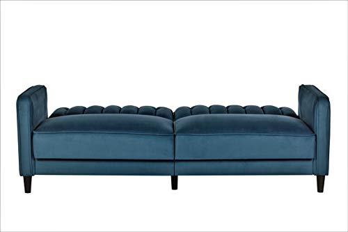Container Furniture Direct Anastasia Mid Century Modern Velvet Uphostered Tufted Convertible Sleeper Sofa, 81