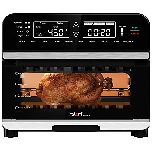 Instant Omni Pro 14-in-1 Air Fryer, Convection Toaster Oven, Rotisserie Oven, Electric Cooker, Proofer, Dehydrator, Broiler, Roaster, Warmer, 18 Liter, with Split Cook™ & Temperature Probe
