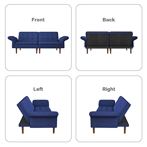 Convertible Futon Sofa Bed, Sleeper Sofa Couch Bed with Adjustable Armrest and Tufted Cushions for Small Spaces, Apartment, Office, Living Room