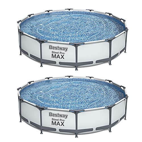 Bestway Steel Pro 12ft x 30in Frame Above Ground Pool Set w/ 2 Pack Filter Pump