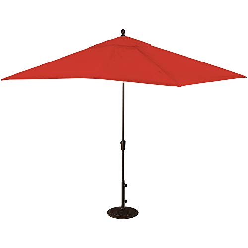 Island Umbrella NU5448R Caspian 8 x 10-ft Rectangular Red Olefin Canopy Market Patio Umbrella, 8-ft ft