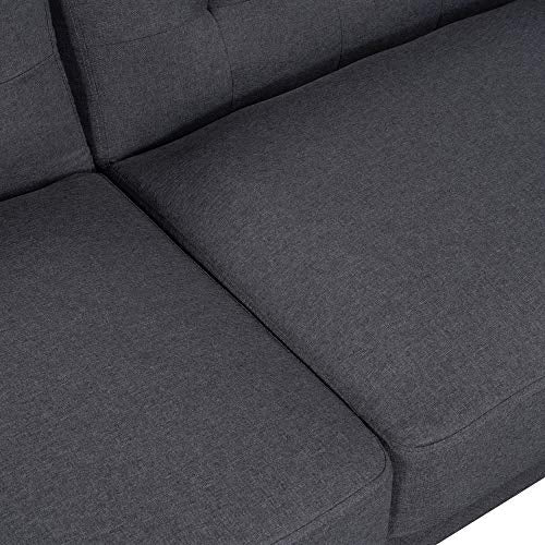 DMSZHOU Futon Sofa Bed,Small Sofa,Modern Sofa,Small Sectional Sofas for Small Rooms.Modern Convertible Folding Futon Lounge Couch for Living Space, Apartment, and Dorm (Grey)