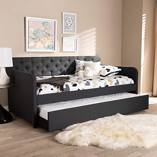 Baxton Studio Daybeds, Twin, Charcoal Grey