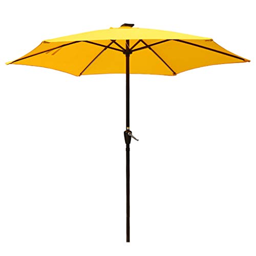 XDD Garden Parasol Tilting Umbrella with Solar LED Lights Outdoor LED Parasol Patio Solar Sun Shade High-Density Thickened Iron Rib Sun Protection and Rain