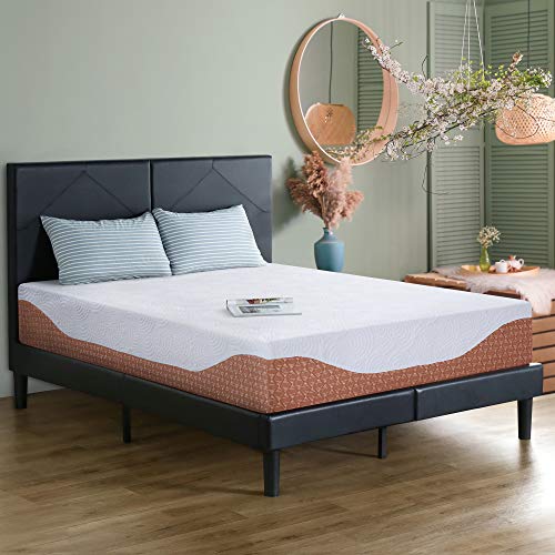 PrimaSleep 12 Inch Multi-Layered I-Gel Infused Memory Foam Mattress, Cal King, White and Brown